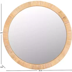 Kirklands Home Natural Wood Wrapped Mila Wall Mirror