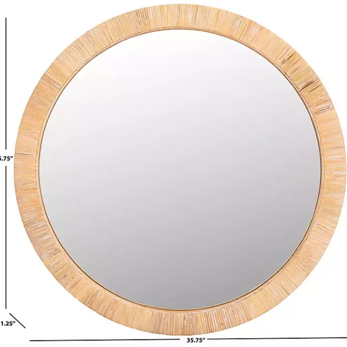 Kirklands Home Natural Wood Wrapped Mila Wall Mirror