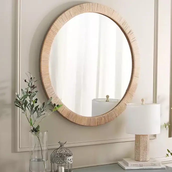 Kirklands Home Natural Wood Wrapped Mila Wall Mirror