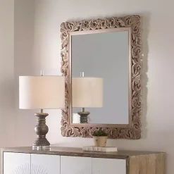New Kirklands Home Natural Wooden Beveled Wall Mirror