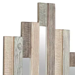 Sale Kirklands Home Natural Wooden Planks Mirrored Wall Plaque Tan