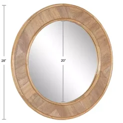 Clearance Kirklands Home Natural Woodgrain Round Wall Mirror Brown