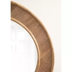 Clearance Kirklands Home Natural Woodgrain Round Wall Mirror Brown