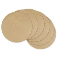 Kirklands Home Natural Woven Round Placemats, Set of 6 Tan