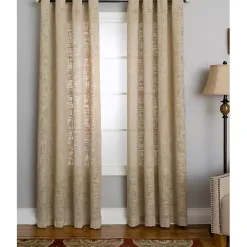 Outlet Kirklands Home Natural Woven Single Curtain Panel, 84 in. Tan
