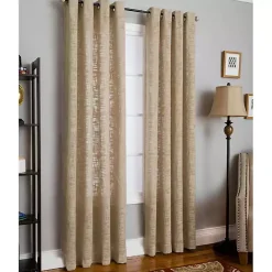 Outlet Kirklands Home Natural Woven Single Curtain Panel, 84 in. Tan