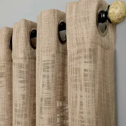 Outlet Kirklands Home Natural Woven Single Curtain Panel, 84 in. Tan