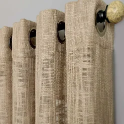 Outlet Kirklands Home Natural Woven Single Curtain Panel, 84 in. Tan