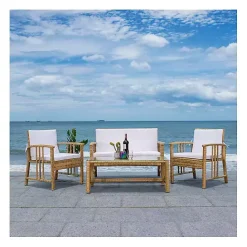 Hot Kirklands Home Natural Woven Wicker 4-pc. Outdoor Living Set Tan