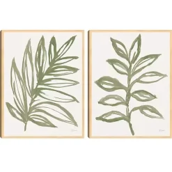 Clearance Kirklands Home Nature in Sage Framed Canvas Art Prints, Set of 2