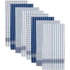 Hot Kirklands Home Nautical Blue Basic Assorted Dishtowels, Set of 8