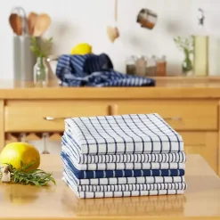 Hot Kirklands Home Nautical Blue Basic Assorted Dishtowels, Set of 8