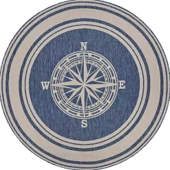 Hot Kirklands Home Nautical Navigation Round Outdoor Area Rug