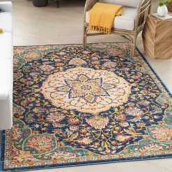 Clearance Kirklands Home Navy & Multi Floral Medallion Area Rug, 5x7