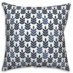 Discount Kirklands Home Navy & White Leaves Indoor/Outdoor Pillow