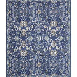 Online Kirklands Home Navy and Beige Botanical Area Rug, 7x10