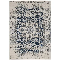 Hot Kirklands Home Navy and Cream Madison Distressed Area Rug, 6x9