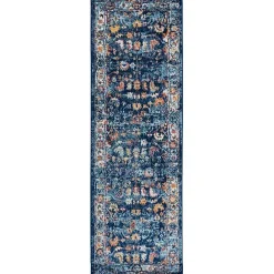 Discount Kirklands Home Navy and Orange Bordered Runner, 2x6 Blue