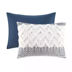 Outlet Kirklands Home Navy and White 3-pc. California King Duvet Set