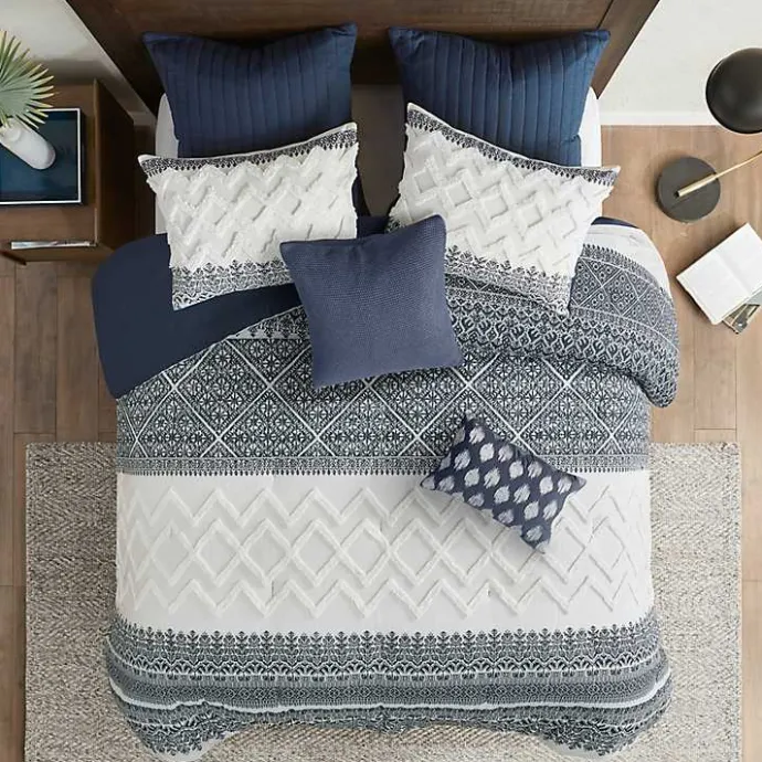 Kirklands Home Navy and White 3-pc. Full/Queen Comforter Set