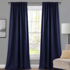 Outlet Kirklands Home Navy Back Tab Blackout Curtain Panel Set, 84 in. Blue