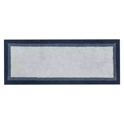 Outlet Kirklands Home Navy Border Cotton Bath Runner Blue