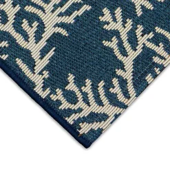 Clearance Kirklands Home Navy Blue Coral Indoor/Outdoor Rug, 2x3