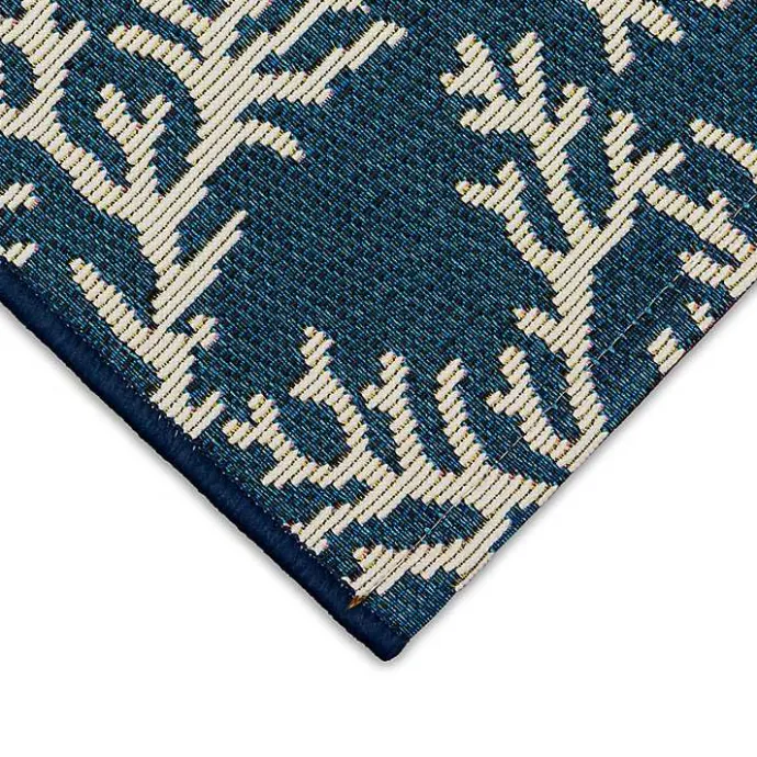 Clearance Kirklands Home Navy Blue Coral Indoor/Outdoor Rug, 2x3