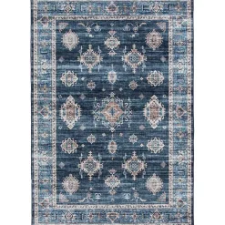 Clearance Kirklands Home Navy Blue Decorative Washable Area Rug