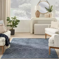 Online Kirklands Home Navy Diamond Indoor/Outdoor Area Rug, 5x7 Blue