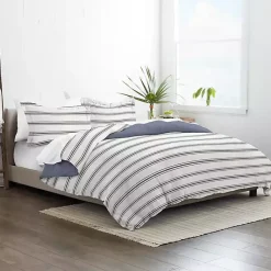 Online Kirklands Home Navy Blue Echo Stripe 3-pc. King Duvet Cover Set