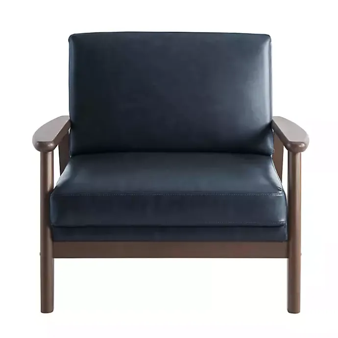 Hot Kirklands Home Navy Faux Leather Ambon Accent Chair Blue