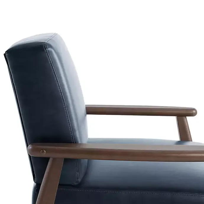 Hot Kirklands Home Navy Faux Leather Ambon Accent Chair Blue