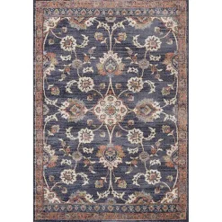 Kirklands Home Navy Floral Area Rug, 5x8 Blue