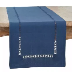 New Kirklands Home Navy Hemstitch Table Runner Blue