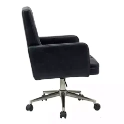 Sale Kirklands Home Navy Tufted Faux Leather Swivel Office Chair Blue