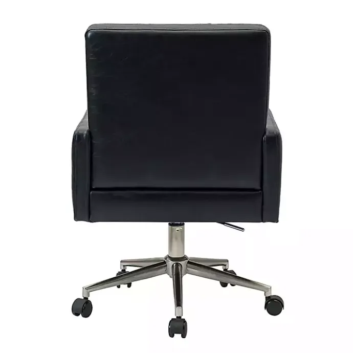 Sale Kirklands Home Navy Tufted Faux Leather Swivel Office Chair Blue