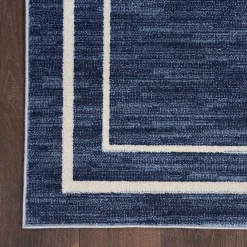 Sale Kirklands Home Navy Bordered Indoor/Outdoor Area Rug, 5x7