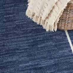 Kirklands Home Navy Bordered Indoor/Outdoor Area Rug, 6x9 Blue