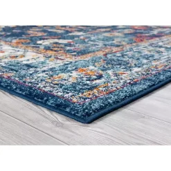Kirklands Home Navy Bordered Pattern Area Rug, 5x7