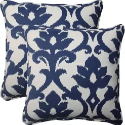 Kirklands Home Navy Bosco Outdoor Pillows, Set of 2 Blue