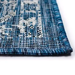 Discount Kirklands Home Navy Botanical Hannah Indoor/Outdoor Rug, 4x7 Blue