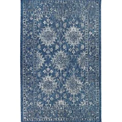 Discount Kirklands Home Navy Botanical Hannah Indoor/Outdoor Rug, 6x9 Blue