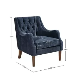 New Kirklands Home Navy Button Tufted Accent Chair Blue