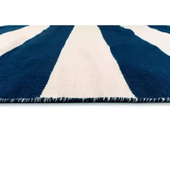 Hot Kirklands Home Navy Cabana Stripe Indoor/Outdoor Area Rug, 5x7