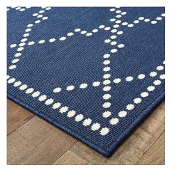 Kirklands Home Navy Caden Outdoor Area Rug, 5x7