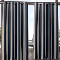 Clearance Kirklands Home Navy Canopy Outdoor Curtain Panel Set, 96 in.