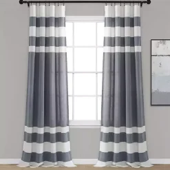 Outlet Kirklands Home Navy Cape Cod Stripe Curtain Panel Set, 84 in.