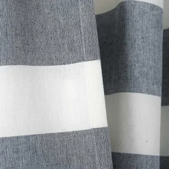 Outlet Kirklands Home Navy Cape Cod Stripe Curtain Panel Set, 84 in.