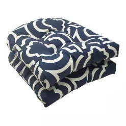Discount Kirklands Home Navy Carmody Wicker Chair Cushions, Set of 2